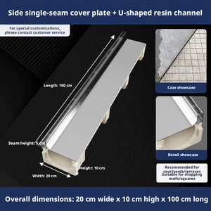 Custom-made stainless steel <b>linear</b> U-shaped resin drainage channels are available for corrosion-resistant drainage systems. - Product Image 5