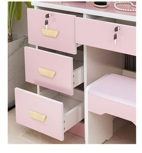 تسريحة لغرفة النوم خزانة تخزين صغيرة متكاملة طاولة مكياج عصرية بسيطة رائجة أصلية - Product Image 4