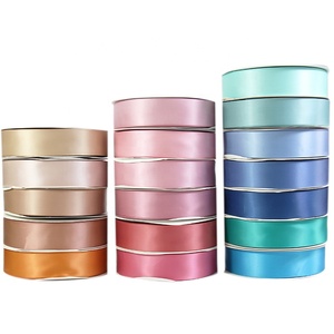 Ruban en satin <span class=keywords><strong>rouge</strong></span> 100 % polyester double face écologique 4 cm 100 yards pour emballage cadeau, idéal pour la fête des Mères - Product Image 1