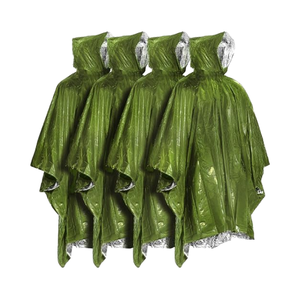 Poncho de Supervivencia <span class=keywords><strong>Impermeable</strong></span> de Mylar de Emergencia para Viajes, <span class=keywords><strong>Manta</strong></span> Espacial Termorreguladora para Kits de Supervivencia en Campamentos al Aire Libre - Product Image 1