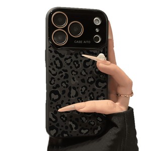 เคสโทรศัพท์ลายเสือดาวซิลิโคนแฟชั่น พร้อมกระจกป้องกันเลนส์กล้อง สำหรับ iPhone 17 air 16 15 pro max  ฝาหลังแบบด้าน ป้องกันการกระแทก - Product Image 3
