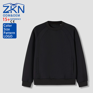 Hoodie Bordado de Venda Quente, Gola Redonda, 100% Algodão, Hoodie Preto com Design de Bolso, Estilo Casual Vintage, Ecológico - Product Image 1