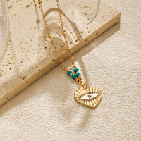 Bijoux fantaisie collier acier inoxydable Turquoise perles soleil Triangle étoile mauvais œil oeil qui voit tout pendentif colliers pour femmes
