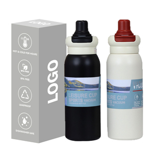 Bouteille isotherme personnalisée en acier inoxydable 304, anti-fuite, avec couvercle à poignée, maintien au chaud ou au froid 12-24 heures - Product Image 1