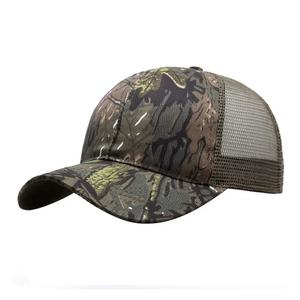 Gorra táctica de camuflaje con hojas de jungla para exteriores Gorra de camionero de 6 paneles de malla con estampado personalizado - Product Image 6