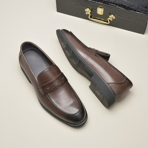Mocassins en cuir pour homme, style britannique, en cuir de vache véritable noir, semelle en caoutchouc, pour tenue décontractée ou professionnelle, tailles 38 39 40 41 42 43 - Product Image 3