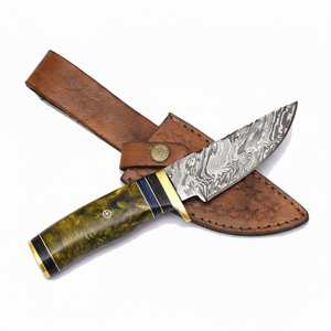 Cuchillo Bowie de Caza Hecho a Mano de Acero Inoxidable de Grado Industrial con Mango de Madera y Funda de Cuero, Borde Dentado Personalizable OEM, 3 Años de Garantía - Product Image 1