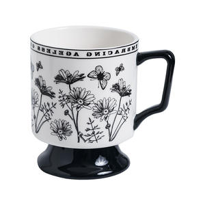 Elegant <b>Ceramic</b> <b>Mug</b> With Floral Pattern 12 Oz Coffee Tea Cup Office Gift Nordic Style Handled Cup - Product Image 2