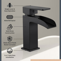 Ensemble de robinets de douche à poignée unique thermostatique, cascade en laiton, lavabo de salle de bain, robinet de douche