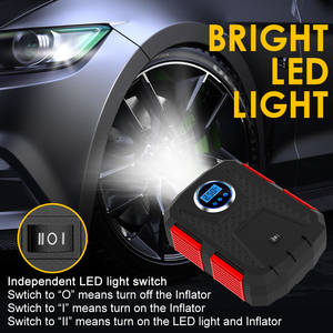 Nâng cấp phiên bản có dây kỹ thuật số 12V DC di động xe máy bơm không khí máy nén lốp inflators xe đạp xe máy lốp Inflator Tự động dừng - Product Image 3