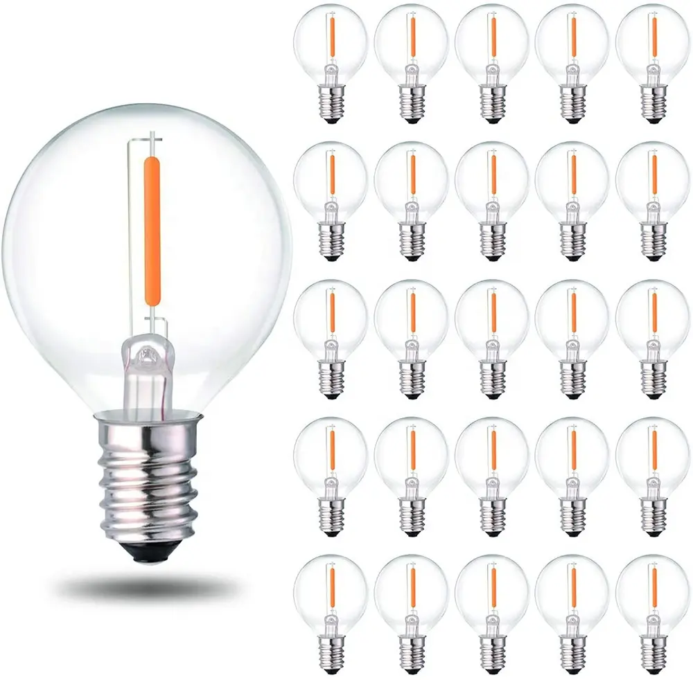 25pk Chất lượng cao thay đổi độ sáng cổ điển Edison G40 LED Filament Leb Bóng đèn thay thế bóng đèn
