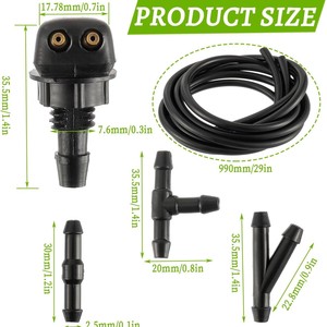 Buses de lave-glace universelles pour voiture, en plastique, à angle réglable, modèle 3877, avec tuyau et connecteurs - Product Image 4