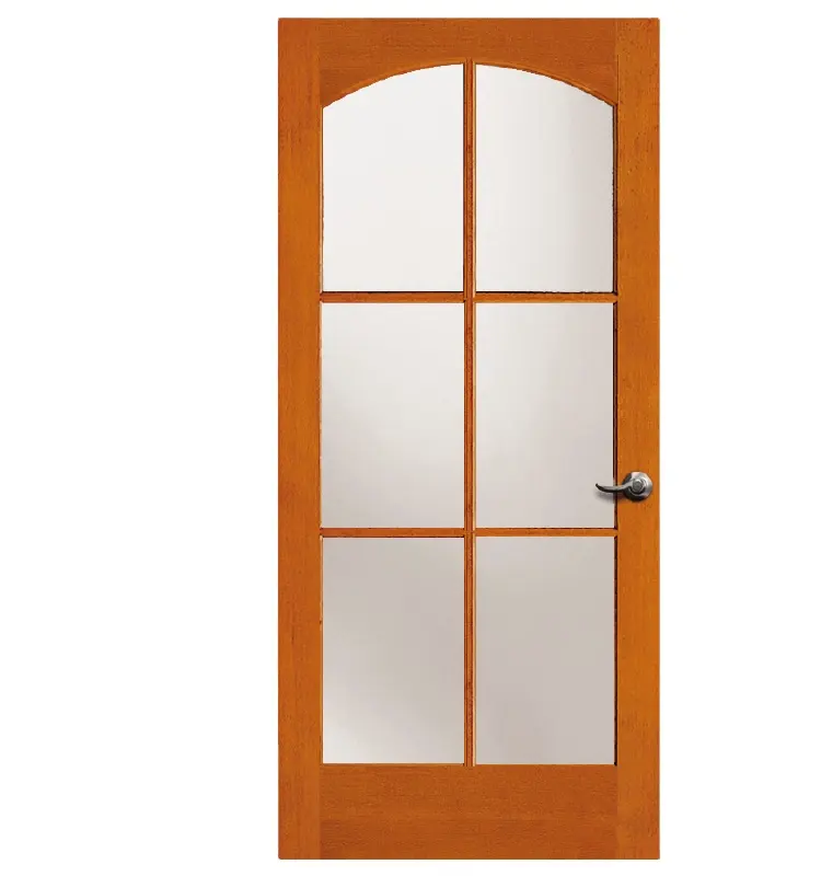 Elegant French Style Glass Inserts Doors Design Swing Entrance Shop Front Lattice wooden Glass Doors