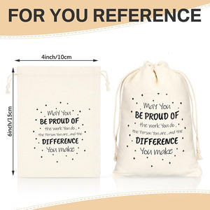 Calico Gracias Bolsas de regalo Cordón de algodón Equipo Bolsas de regalo para el aniversario del <span class=keywords><strong>empleo</strong></span> - Product Image 2