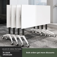 HYZ-253X Table de conférence et de formation moderne pliable et combinable, roulettes mobiles, matériau en bambou, capacité de 20 personnes pour le bureau