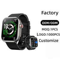 Reloj Inteligente Cuadrado con Pantalla Táctil Completa, Personalizado de Fábrica, OEM, Monitor de Actividad Física, Monitor de Sueño, Pantalla TFT, Compatible con SIM, Llamadas por BT, Frecuencia Cardíaca, SpO2