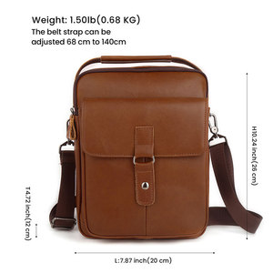 Bolso Cruzado para Hombre Dujiang, Cuero Genuino Marrón, Estilo Casual Retro, Gran Capacidad, Resistente, Primavera 2024 - Product Image 4