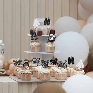 Décorations de cupcakes « <span class=keywords><strong>Elle</strong></span> a dit oui, il a demandé» avec anneau de diamant scintillant, « Je t'aime » pour la future mariée, pour la fête prénuptiale et la décoration de mariage - Product Image 6