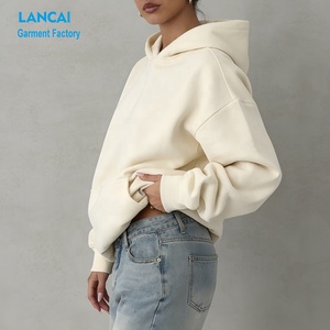 Sudadera con Capucha Extra Grande para Mujer, Estilo Casual de Invierno, Felpa de Algodón Grueso, Bordado, Holgada - Product Image 1