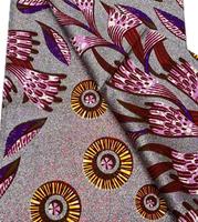 Tissu de base en satin ciré gris-violet à paillettes, Wax Ankara, une marque de batik hollandaise centenaire, Tissu Pagne Africain West Central Fashion