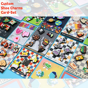 Op maat gemaakte PVC schoenbedels set met kaartje, zachte bovendecoraties, klompbedel, cartoon op maat gemaakte schoenbedels - Product Image 1