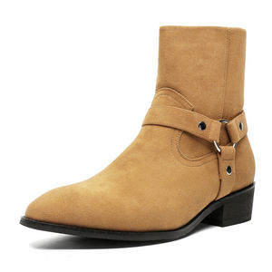 Bottes Chelsea décontractées pour hommes en cuir véritable avec doublure en fourrure, personnalisables avec logo, pour l'hiver, idéales pour le dropshipping - Product Image 2