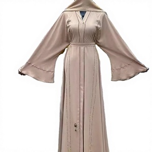 2026 Dubai Luxury Polyester Abaya Modest Winter Spring Autumn Summer <b>Eid</b> Beautiful Moroccan Design Handwork Sequined Breathable - Product Image 1