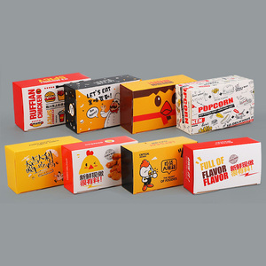 Juego de caja de papel de cartón para llevar de alta calidad para hamburguesas, <span class=keywords><strong>pollo</strong></span> frito, patatas fritas, a la venta - Product Image 3