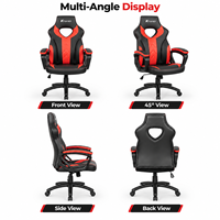 Chaise de bureau ergonomique de luxe contemporaine en cuir synthétique Anji, chaise de gamer réglable en hauteur