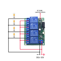 Kit d'outils de remplacement DIY pour interrupteur de télécommande sans fil DC 24V 4 canaux 433Mhz 315Mhz avec circuit intégré et 2 émetteurs
