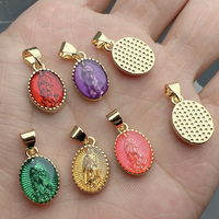 Vente en gros de petits pendentifs religieux en émail, breloques Guadalupe pour femmes, pour la fabrication de bijoux, accessoires de collier