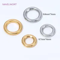 Anneaux de jonction fermés lisses en laiton plaqué or 18 carats de 4/5 mm, couleur noire durable, pour la fabrication de bijoux DIY