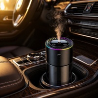 Diffuseur d'arômes pour voiture, humidificateur 180 ml, USB-C, lumière RGB 7 couleurs, double mode de diffusion de brume, parfum d'air pour véhicule