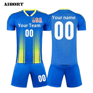 Maglie da calcio personalizzate Aibort in poliestere a maniche corte con nome, numero, logo della squadra, divisa da calcio personalizzata unisex - Product Image 1