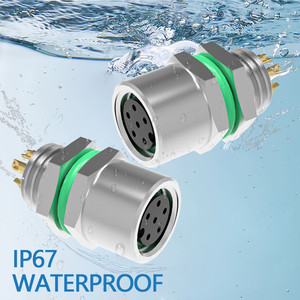 Conector Industrial Circular Hembra M8 de 6 Pines para Montaje en Panel, IP67 Impermeable, con Bloqueo Frontal y Tipo Soldadura - Product Image 5