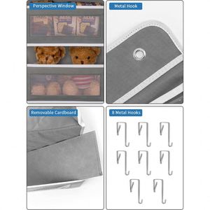 Durable Fabric Premium Over the Door 4 Pockets and Side Mesh Pocket Hanging Storage Organizer With Clear Window - Product Image 5