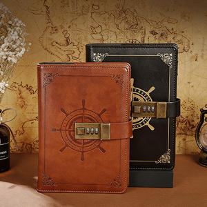 Libreta de Contraseñas B6, Diario Retro de Cuero, Cuaderno de Papelería con Cierre, Estilo Náutico, Recargable, con Hojas Sueltas - Product Image 2