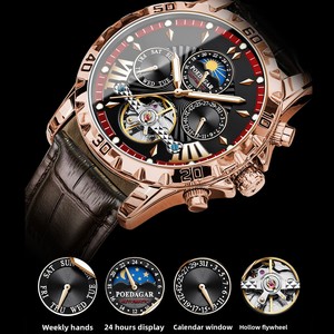 POEDAGAR 1410 <span class=keywords><strong>montre</strong></span> mécanique pour hommes entièrement automatique de <span class=keywords><strong>marque</strong></span> <span class=keywords><strong>suisse</strong></span> nouvelle <span class=keywords><strong>montre</strong></span> de luxe commerciale lumineuse étanche pour hommes - Product Image 2