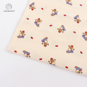 Tela de Muselina Doble Arrugada con Estampado 100% Algodón Orgánico <span class=keywords><strong>XNZ</strong></span> JURAVICHY JF2640 para Ropa de Bebé para Niños y Niñas - Product Image 1