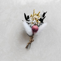 Bouquets de fleurs séchées miniatures style bohème en promotion pour la remise des diplômes, les mariages, la Saint-Valentin, la décoration de fêtes, les arrangements de table et les cadeaux pour boîte aux lettres