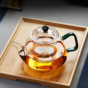 Tetera de vidrio transparente redonda con tapa con filtro para el juego de preparación de té Gongfu - Product Image 2