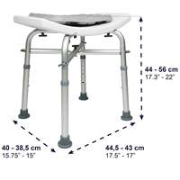 Taburete de Ducha Acolchado de Aluminio con Orificios de Drenaje (150 Kg), Bancos Antideslizantes para Baño, Silla para Personas Mayores, Blanco KMINA K30018