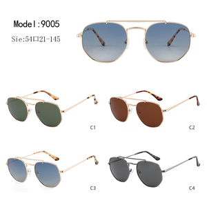 Gafas de Sol de Piloto Unisex, Lentes Ovaladas con Degradado Azul, Montura Dorada de Aro Completo, 100% Protección UV, Uso en Exteriores, Adultos - Product Image 3