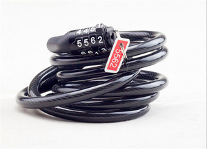 <span class=keywords><strong>Candado</strong></span> de cable de acero de <span class=keywords><strong>bicicleta</strong></span> larga para ciclismo al por mayor, <span class=keywords><strong>candado</strong></span> de cadena de combinación de 4 dígitos antiarañazos - Product Image 3
