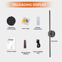 Lámpara de Pared LED Moderna EGH 815MM Negra, Dorada y Plateada, Decoración para Hogar, Dormitorio, Sala de Estar, Cabecera, Sofá, Fondo