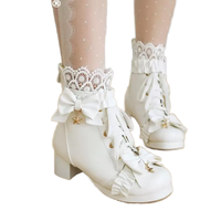 Bottines courtes d'hiver pour femmes, style gothique, à talon épais, avec fermeture éclair, nouvelle mode, motif uni, lacets sur le devant et semelle intérieure en caoutchouc