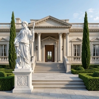 Estatua de la Diosa Griega Atenea Tallada a Mano en Mármol Blanco Natural de Tamaño Real, Escultura de Dama con Lanza para Decoración de Jardín