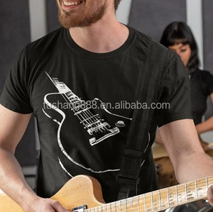 Mes Summer Men Wholesale Best Quality Vintage Custom <strong>Guitar</strong> Knitted 100% Cotton Anti-Wrinkle <strong>Tshirt</strong> for Men - Product Image 4
