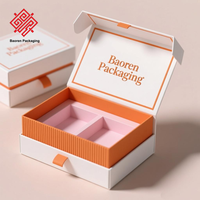 Boîtes d'expédition biodégradables écologiques sur mesure Baoren avec fermeture magnétique en relief pour vernis à ongles, huile, brillant à lèvres, fard à joues, correcteur