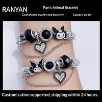 Untuk Perhiasan Tangan Sanrio Kuromi Gelang Fashion Unisex Aksesoris Hadiah dari Paduan Seng